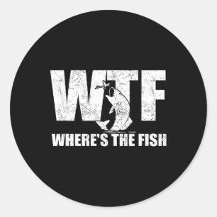 Waar is de vis Mannen grappige Vist vaders Ronde Sticker