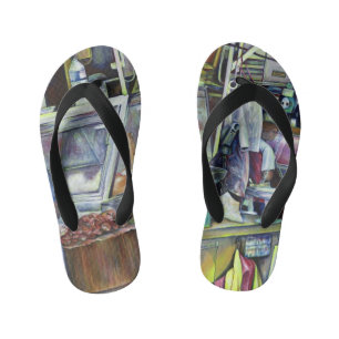 Waar is de viskop-curry? Singapore Kinder Teenslippers