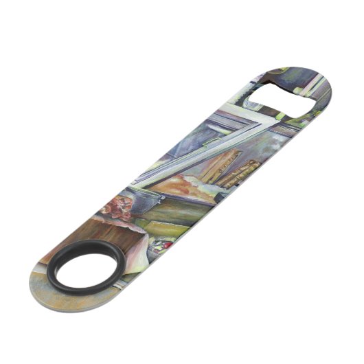 Waar is de viskop curry? Singapore Speed Flessenopener (Voorkant Gekanteld)