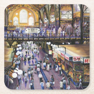 Waar is de waterkast? Boedapest Vierkante Kartonnen Onderzetter