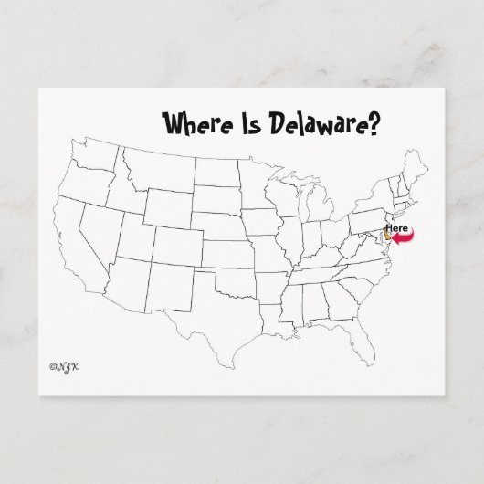 Waar is Delaware? Briefkaart (Voorkant)