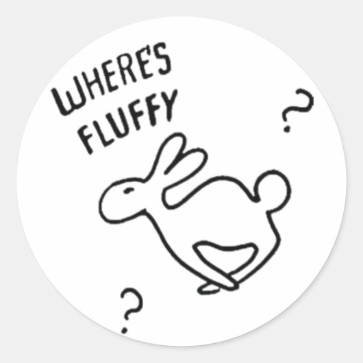 Waar is Fluffy? Ronde Sticker (Voorkant)