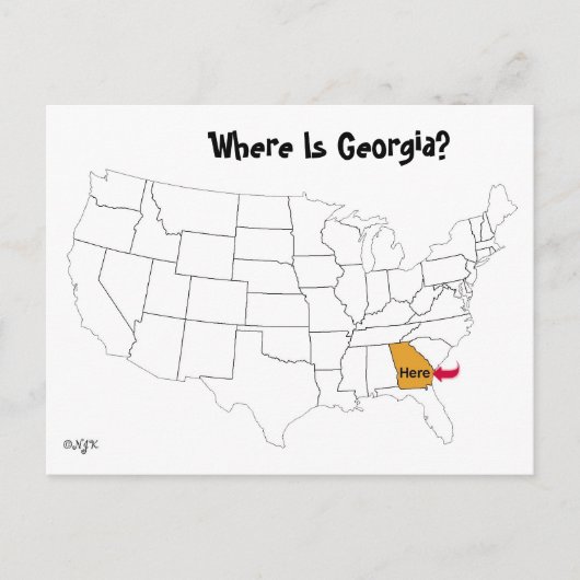 Waar is Georgië? Briefkaart (Voorkant)