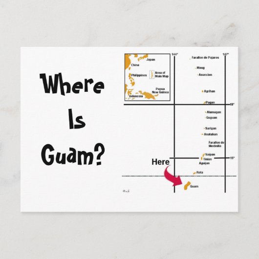 Waar is Guam? Briefkaart (Voorkant)