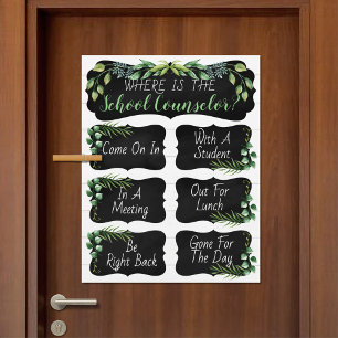 Waar is het deurbord van de Kantoor van de raadgev Poster