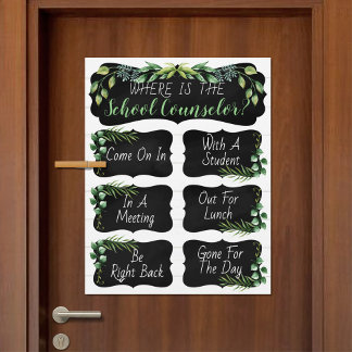 Waar is het deurbord van de Kantoor van de raadgev Poster