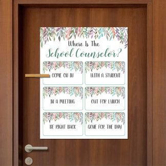 Waar is het deurbord van de Kantoor van de raadgev Poster