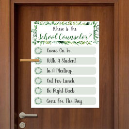 Waar is het deurbord van de Kantoor van de raadgev Poster