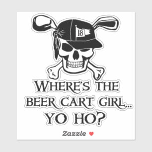 Waar is het Golf Beer Cart Girl? Sticker