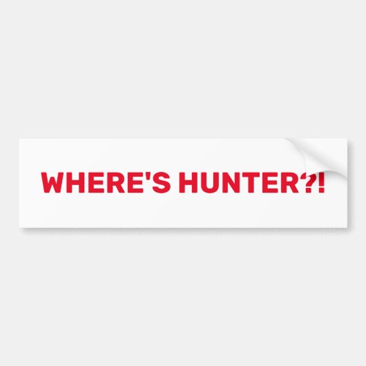 Waar is Hunter op Bumpersticker gedrukt (Voorkant)