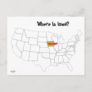 Waar is Iowa? Briefkaart