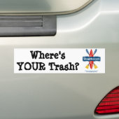 Waar is je afval? Bumpersticker (Op auto)
