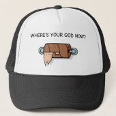 Waar is je God nu? – Grappig toiletpapier Trucker Pet (Voorkant)