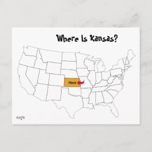 Waar is Kansas? Briefkaart
