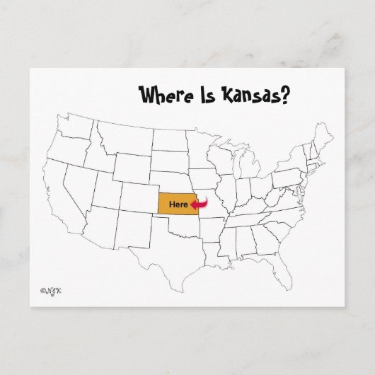 Waar is Kansas? Briefkaart (Voorkant)