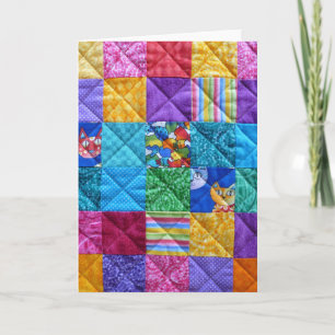 "Waar is Kat?" Wenskaart patchwork Kaart
