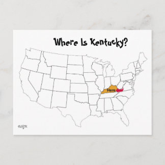 Waar is Kentucky? Briefkaart