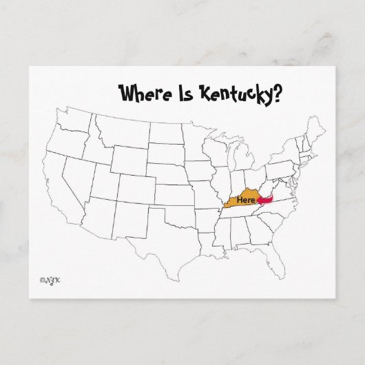 Waar is Kentucky? Briefkaart (Voorkant)