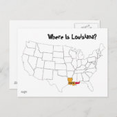 Waar is Louisiana? Briefkaart (Voorkant / Achterkant)