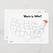 Waar is Maine? Briefkaart (Voorkant / Achterkant)