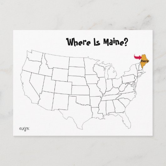 Waar is Maine? Briefkaart (Voorkant)