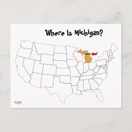 Waar is Michigan? Briefkaart (Voorkant)