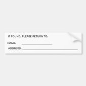 Waar is mijn auto? bumpersticker (Voorkant)