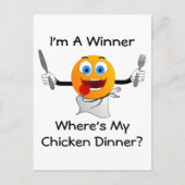 Waar is mijn Chicken Dinner Briefkaart (Voorkant)