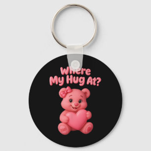 Waar is mijn knuffel bij cute beer met hart grappi sleutelhanger