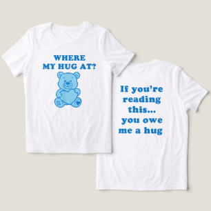 Waar is mijn knuffel – Blauwe teddybeer Grappig Za Tri-Blend Shirt