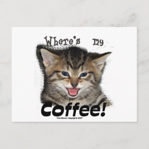 Waar is mijn koffiekat? briefkaart
