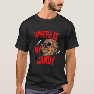 Waar is mijn snoep - Vlammende Schedel Halloween G T-shirt