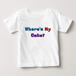 "Waar is mijn taart?" baby shirt