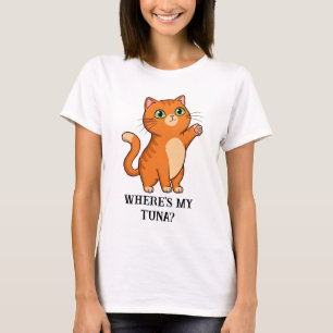 Waar is mijn tonijn? Schattigee kat T-shirt