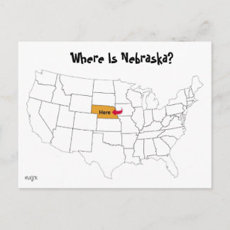 Waar is Nebraska? Briefkaart