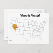 Waar is Nevada? Briefkaart (Voorkant / Achterkant)