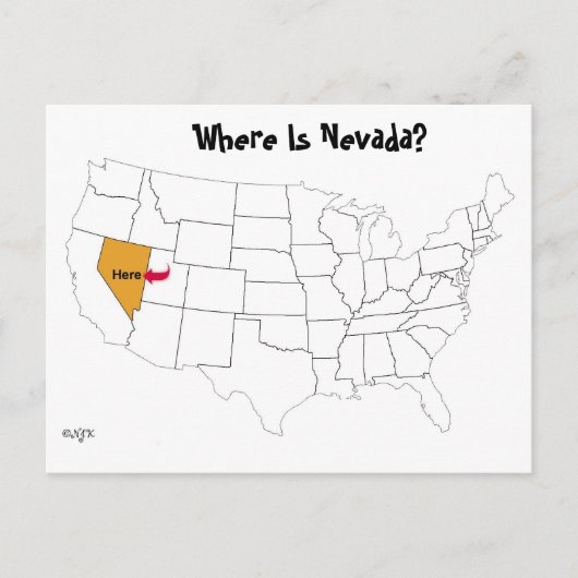 Waar is Nevada? Briefkaart (Voorkant)