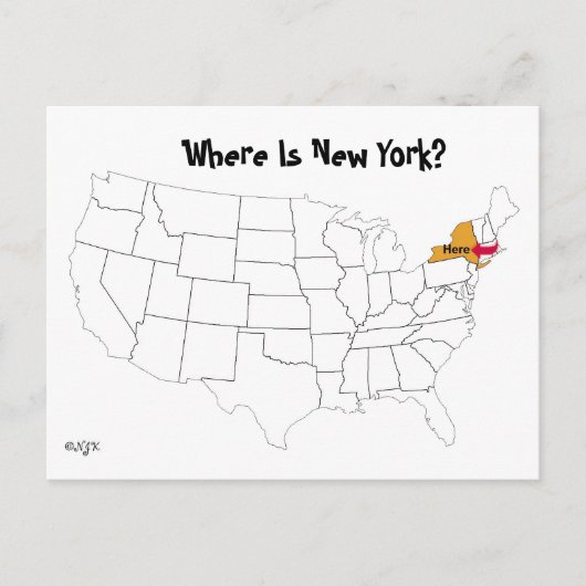 Waar is New York? Briefkaart (Voorkant)