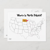 Waar is North Dakota? Briefkaart (Voorkant / Achterkant)