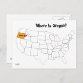Waar is Oregon? Briefkaart (Voorkant / Achterkant)
