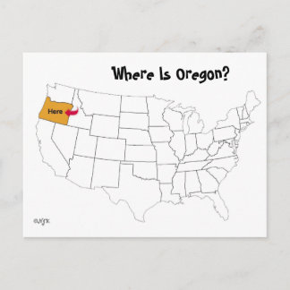 Waar is Oregon? Briefkaart