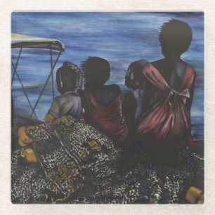 Waar is papa? Harbor Island Glazen Onderzetter