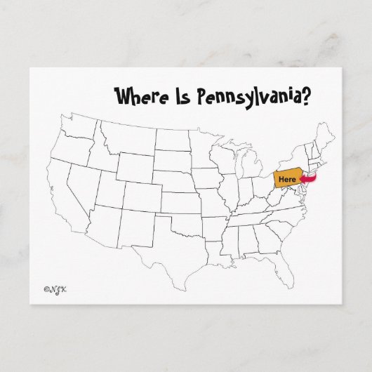 Waar is Pennsylvania? Briefkaart (Voorkant)