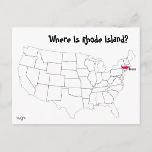 Waar is Rhode Island? Briefkaart