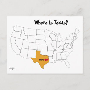 Waar is Texas? Briefkaart