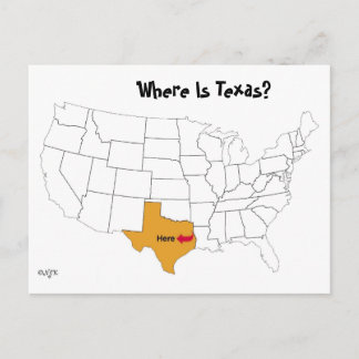 Waar is Texas? Briefkaart