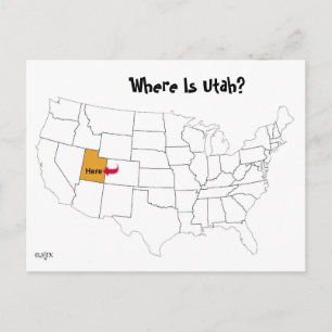 Waar is Utah? Briefkaart