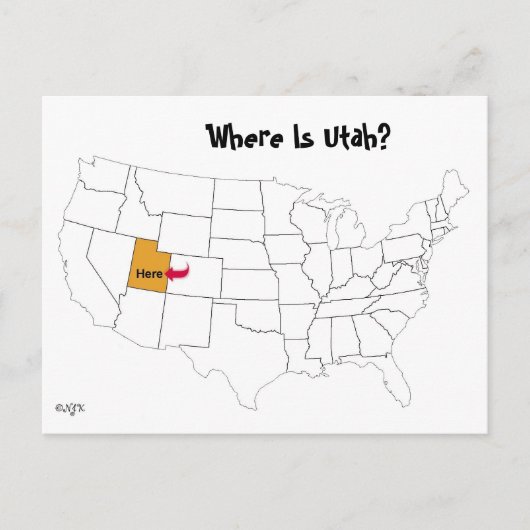 Waar is Utah? Briefkaart (Voorkant)