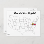 Waar is West Virginia? Briefkaart (Voorkant / Achterkant)