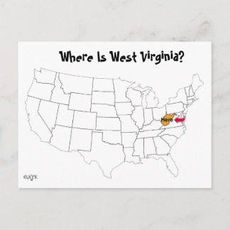 Waar is West Virginia? Briefkaart